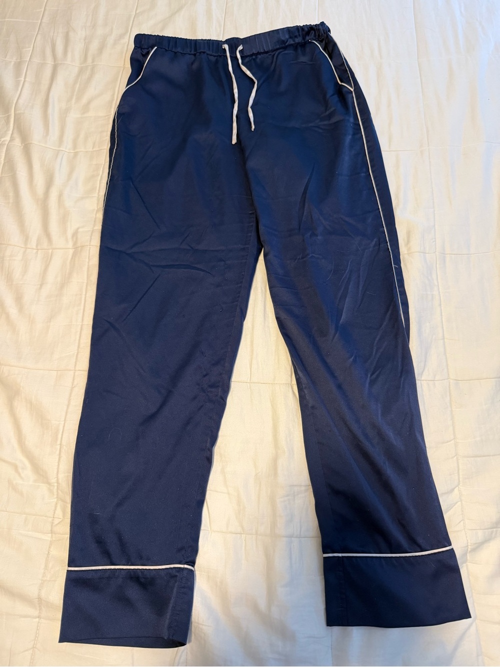 Victoria's Secret Navy Blue Pajama Pants with White Piping